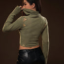 ICON Jersey cuello alto desgarro