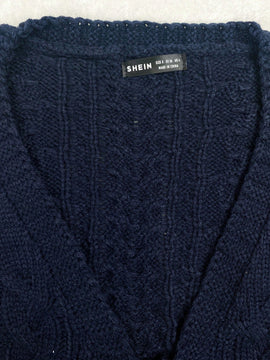 Moosta cardigan informal de manga de globo con nudo delantero de unicolor para otono/invierno