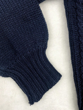 Moosta cardigan informal de manga de globo con nudo delantero de unicolor para otono/invierno