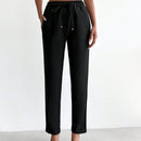 Petite pantalones de cintura con cordon con bolsillo oblicuo