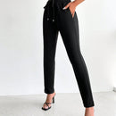 Petite pantalones de cintura con cordon con bolsillo oblicuo