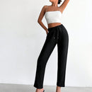 Petite pantalones de cintura con cordon con bolsillo oblicuo