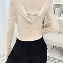 Ezwear sudadera con capucha unicolor crop