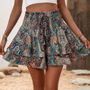 LUNE Skort con estampado de paisley con cordon delantero bajo a capas