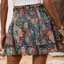 LUNE Skort con estampado de paisley con cordon delantero bajo a capas