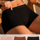 Calzoncillos ajustados casuales de color liso con cintura elastica para mujer