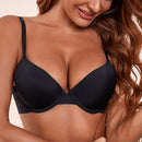 sexy brillante Sujetador push-up con con aro para pleno pechos , delgado con grueso mas bajo Taza , lado empuje , cintura Recortadora diseno de mujeres Lenceria