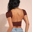 BAE Camiseta crop unicolor