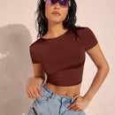 BAE Camiseta crop unicolor