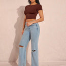 BAE Camiseta crop unicolor