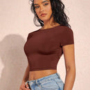 BAE Camiseta crop unicolor