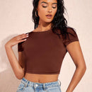 BAE Camiseta crop unicolor