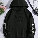 Ezwear sudadera con capucha termica con bolsillo canguro, cordon y grafico de lema "querida persona detras de mi, el mundo es un lugar mejor con usted en el. con mucho amor, la persona frente a usted"