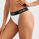 Leisure Conjunto De Sujetador Y Tanga Blanco Para Mujer Con Diseno De Letras