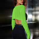 ICON Jersey crop con abertura con cordon delantero