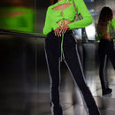 ICON Jersey crop con abertura con cordon delantero