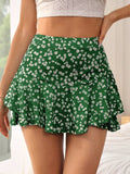 WYWH Shorts Con Estampado Floral Y Dobladillo Con Volantes