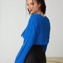 Essnce Jersey crop unicolor de hombros caidos