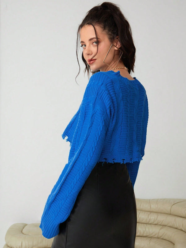 Essnce Jersey crop unicolor de hombros caidos