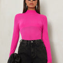 Tall Jersey de cuello alto unicolor