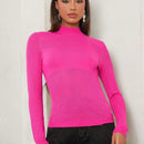 Tall Jersey de cuello alto unicolor
