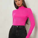 Tall Jersey de cuello alto unicolor
