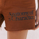 GAWX Shorts en mezclilla con estampado de letra
