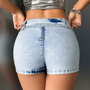 ICON Shorts en mezclilla con cinturon con hebilla