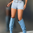 ICON Shorts en mezclilla con cinturon con hebilla