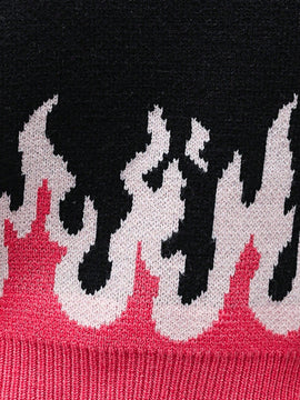 ICON Chaleco de punto crop con patron de fuego
