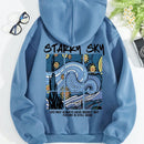Ezwear sudadera con capucha con cordon, forro termico, diseno grafico de eslogan: "la vida del cielo estrellado puede tener siempre arrepentimiento, pero el futuro todavia es bueno"