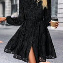 Prive Vestido camisero de manga farol bajo con fruncido con cinturon de peluche