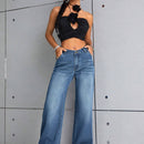 ICON Jeans bajo crudo de pierna ancha