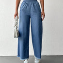 Cottnline pantalones palazzo de tiro alto, sueltos y con bolsillo, de 100% algodon, para primavera y verano