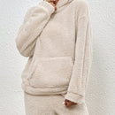 Frenchy sudadera con capucha de forro polar de peluche de unicolor informal para mujer para otono/invierno