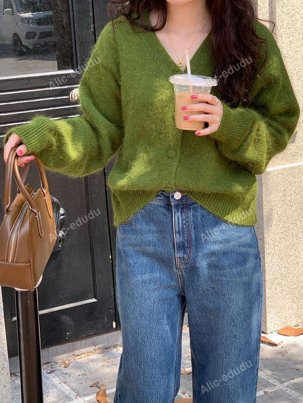 Blusa de mujer de manga larga con botones al frente, de unicolor, para uso casual diario
