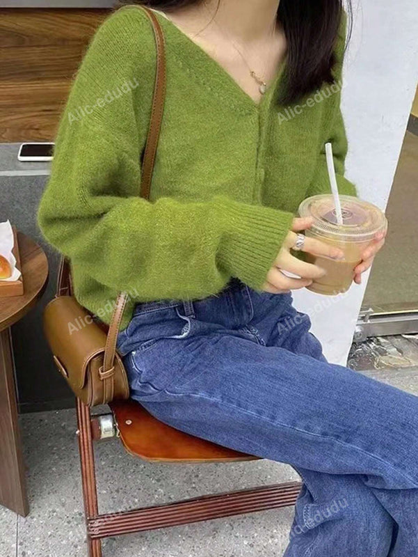 Blusa de mujer de manga larga con botones al frente, de unicolor, para uso casual diario