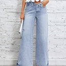 Essnce Jeans unicolor de pierna ancha