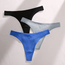 3 piezas Tanga unicolor tejido de canale