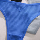3 piezas Tanga unicolor tejido de canale