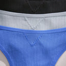 3 piezas Tanga unicolor tejido de canale