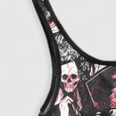 ROMWE Anime Anime Set de lenceria con estampado con encaje en contraste