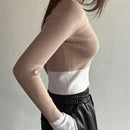 DAZY Jersey crop de dos tonos