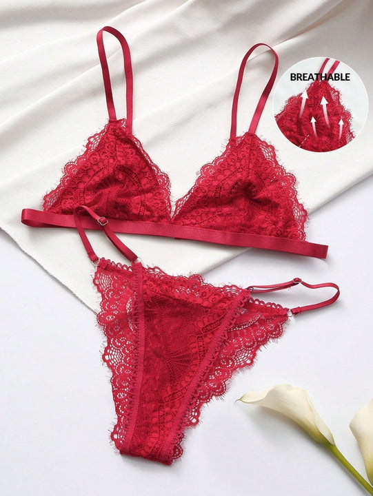 Conjunto de lenceria con encaje floral