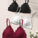 Conjunto De 3 Piezas De Lenceria De Encaje Floral