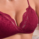 Conjunto De 3 Piezas De Lenceria De Encaje Floral