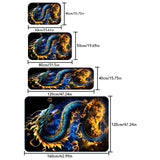 1pc Alfombra Antideslizante con Estampado de Dragón Mágico - Diseño de Llama Azul y Naranja Vibrante, Tapete de Poliéster Lavable en Máquina para Sala de Estar, Habitación de Juegos, Decoración para Dormitorio de Adolescentes - Regalo Duradero para el Ho