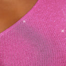 BAE Jersey crop de un hombro con manga de brazo