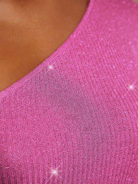 BAE Jersey crop de un hombro con manga de brazo