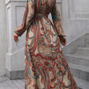 VCAY Vestido con estampado de paisley de manga farol
